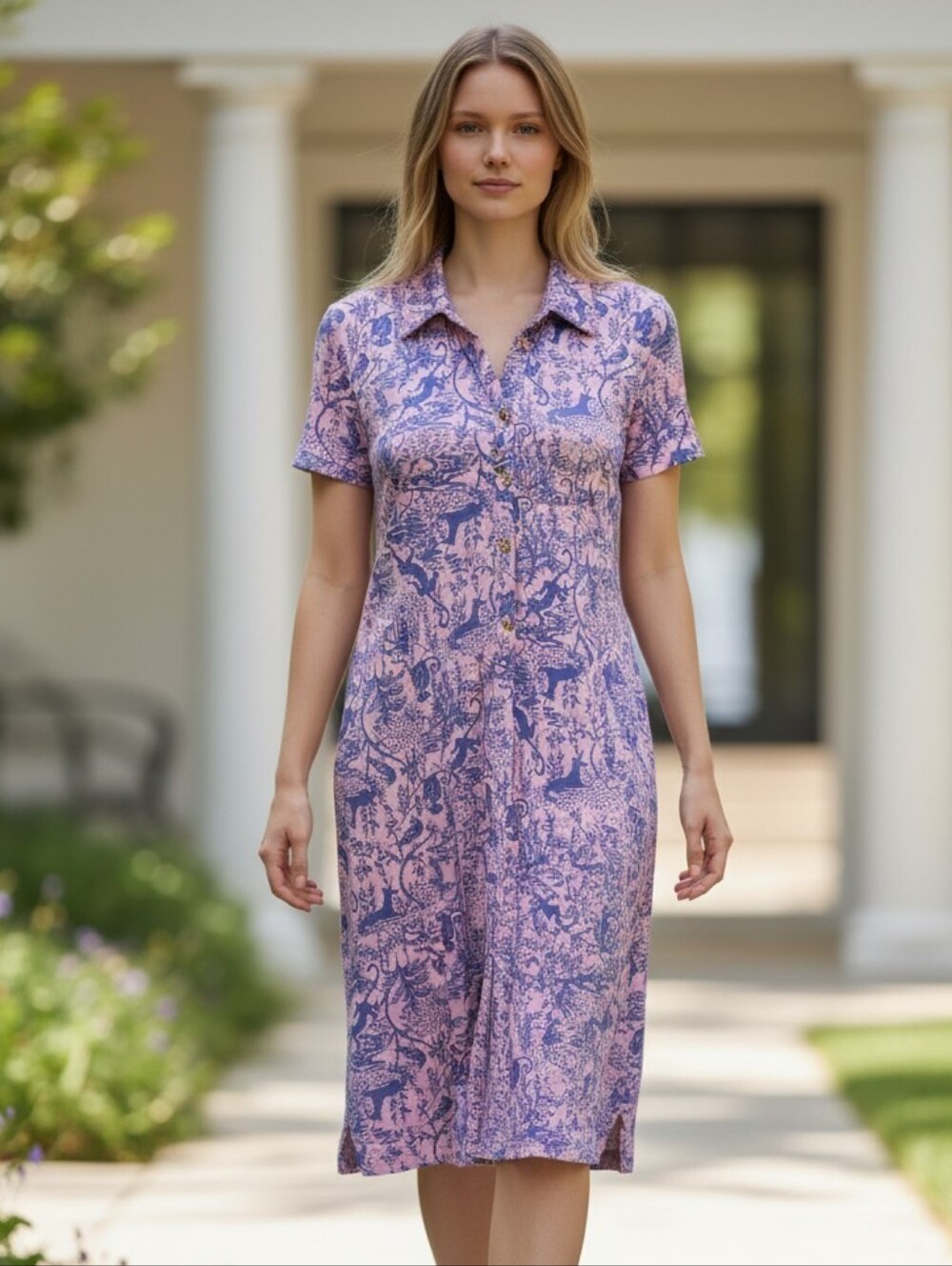 Lilly Pulitzer Renee Dress Lilac Freesia Safari As I Can See Midi Sz Medium